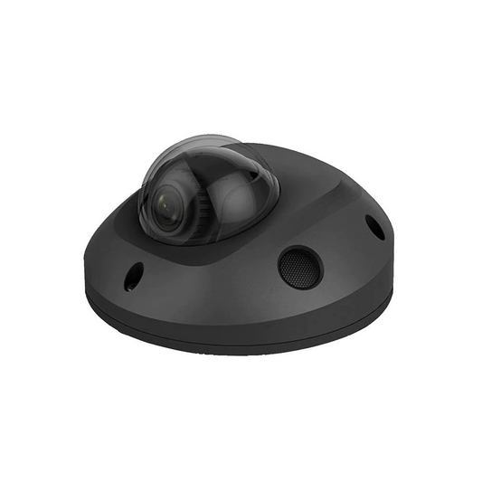 4MP Pro H.265 WDR IP wedge dome camera 100ft IR built-in Mic 2.8/4mm lens, Black color