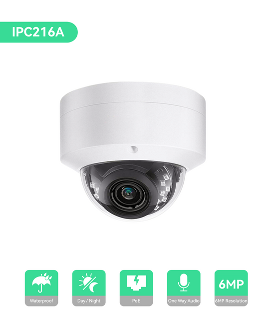 4K(16CH) 4TB PoE NVR System with 16*6MP Night Vision PoE Dome Security Cameras