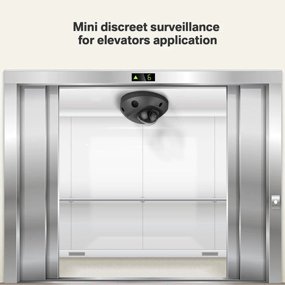 4MP Pro H.265 WDR IP wedge dome camera 100ft IR built-in Mic 2.8/4mm lens, Black color