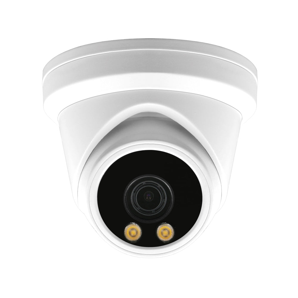5MP ColorVu POE IP Turret Camera support 24hr color night vision with warm white LED and ONVIF NDAA Compliant for commercial video surveillance (IPC235C)