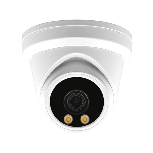 5MP ColorVu POE IP Turret Camera support 24hr color night vision with warm white LED and ONVIF NDAA Compliant for commercial video surveillance (IPC235C)