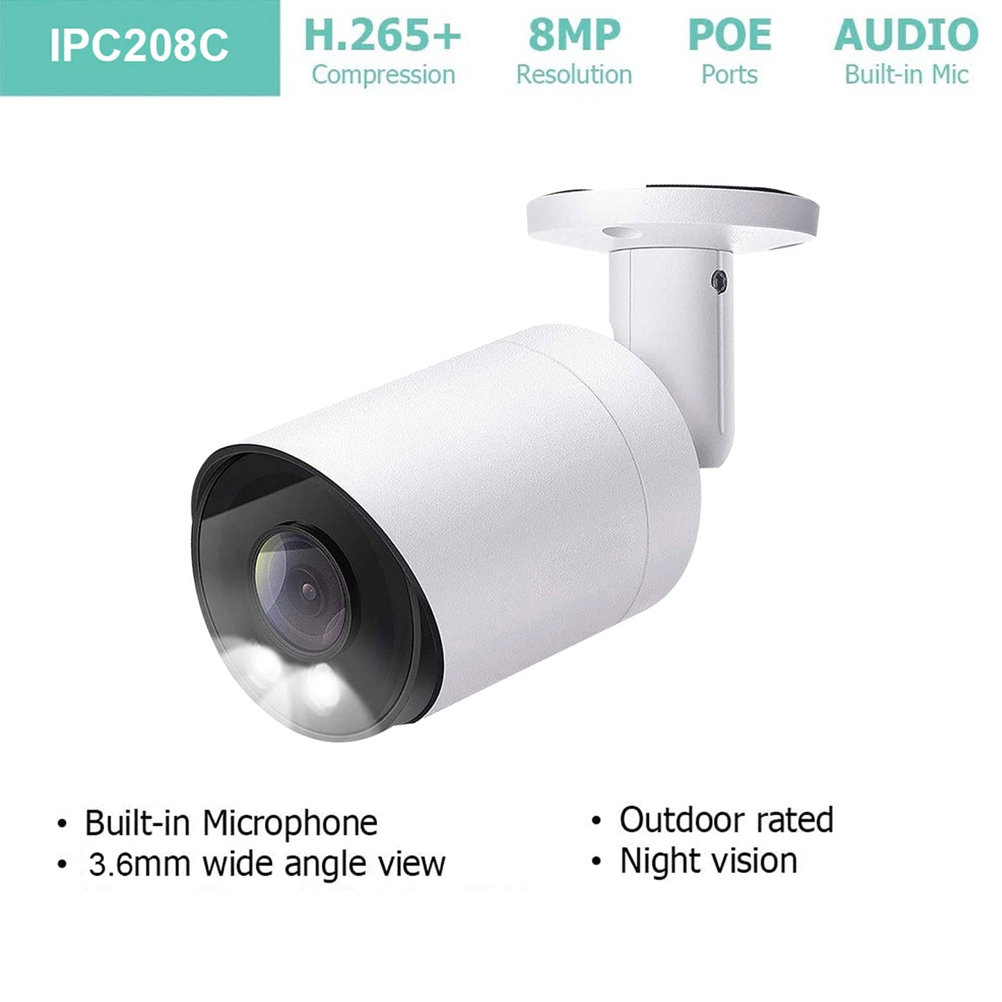 32CH 4K H.265 NVR PoE Security Camera System, (24) 8MP POE IP Cameras with Audio,8TB HDD,24-7 Recording,Plug-N-Play,Color Night Vision, for Business,Warehouse,Restaurant,Retail