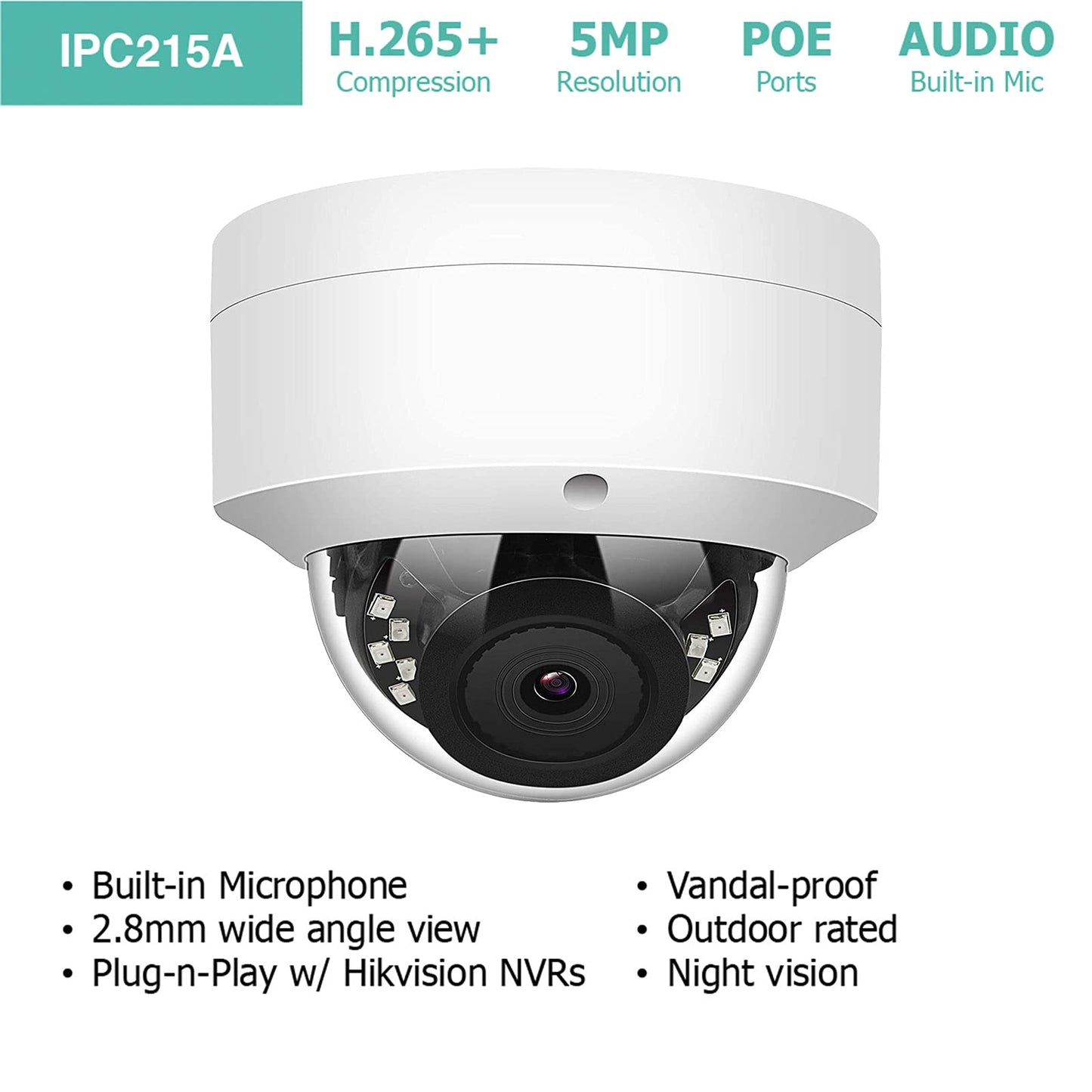 32CH 4K H.265 NVR PoE Security Camera System, (24) 5MP POE IP Cameras with Audio,8TB HDD,24-7 Recording,Plug-N-Play,100ft Night Vision, for Business,Warehouse,Restaurant,Retail