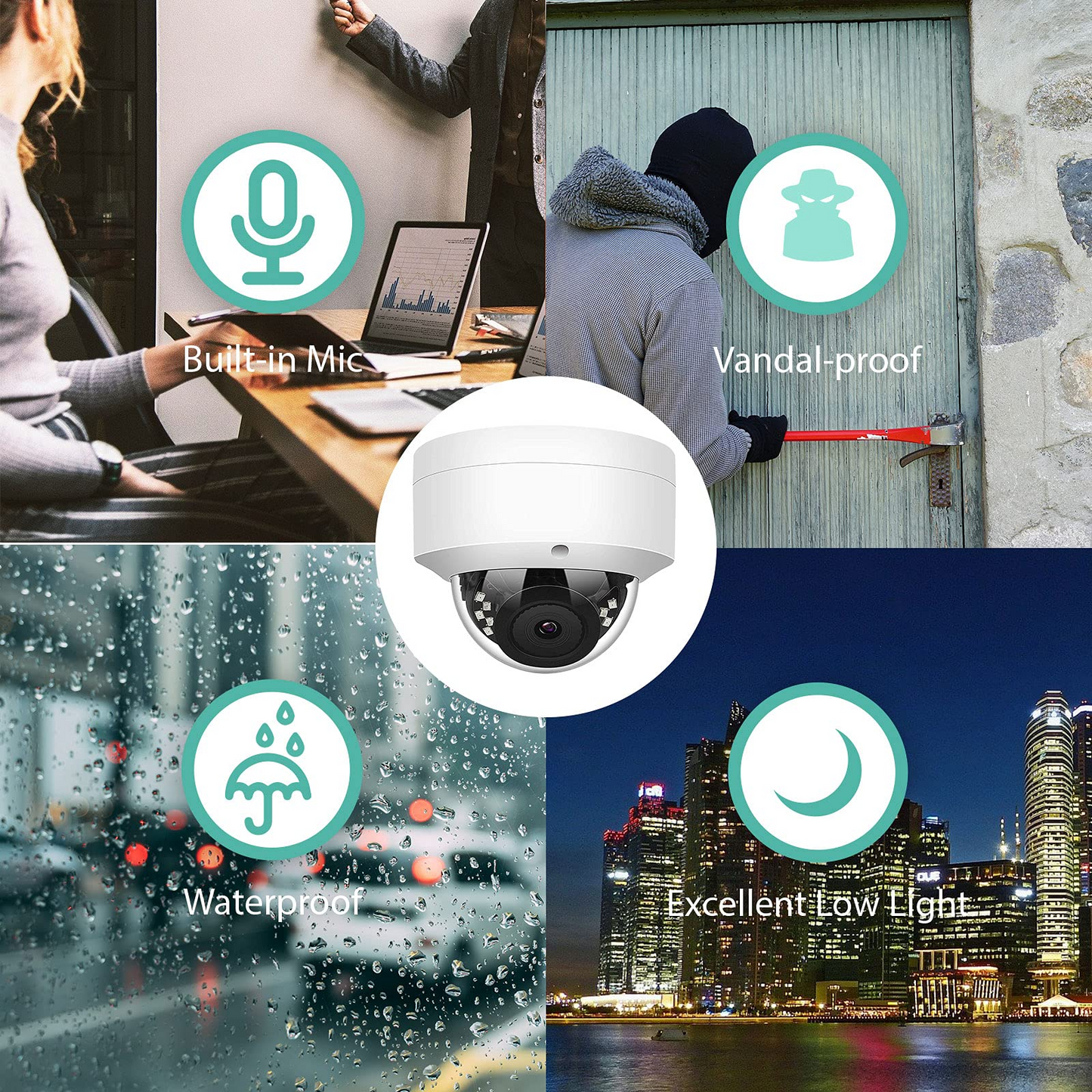 32CH 4K H.265 NVR PoE Security Camera System, (24) 5MP POE IP Cameras with Audio,8TB HDD,24-7 Recording,Plug-N-Play,100ft Night Vision, for Business,Warehouse,Restaurant,Retail