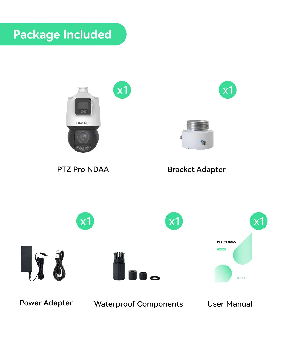 NDAA 4MP 25x Dual Lens Network PTZ Camera, Night ColorVu, Two-Way Audio