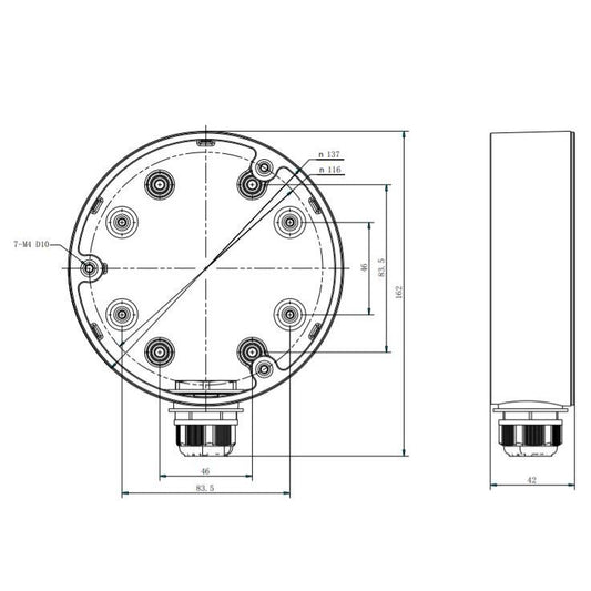 Hikvision Junction box for VF dome camera(Bracket-37JB)