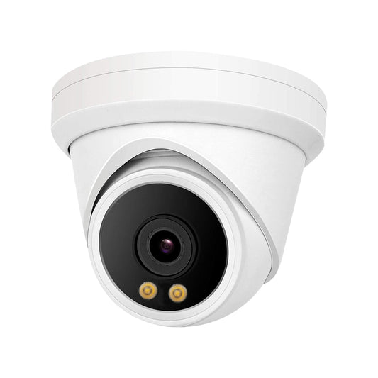 4K ColorVu POE IP Turret Camera support 24hr color night vision with warm white LED and ONVIF NDAA Compliant for commercial video surveillance (IPC238C)