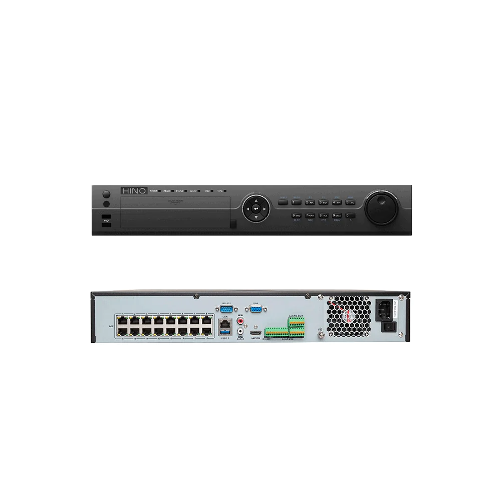 32CH NVR with 16 PoE ports, 4K resolution, max 4 HDDs, 1.5U case, support POS/LPR integration