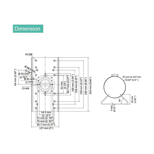 Pole Mount Bracket for Hikvision Bullet Cameras (Bracket-3XPOLE )