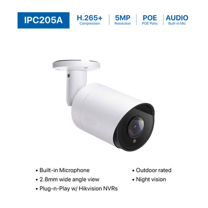 16 Channel 6MP PoE IP Camera System 16CH 4K NVR and 8 Pcs 5MP PoE Bullet Security Cameras with 4TB HDD