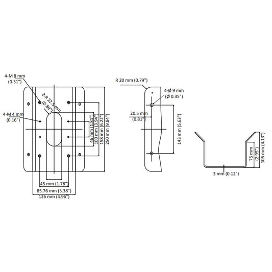 Corner mount bracket for Hikvision 5MP&4K VF Bullet & VF dome camera（Bracket-3XCM-L）